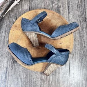*🎉HP🎉 Timberland | Earthkeepers Blue/Grey Oiled Leather Mary Jane Heels Size 8